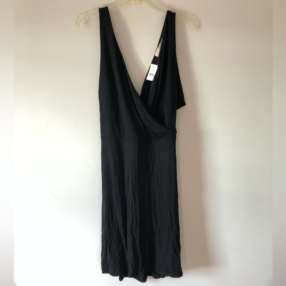 LOFT Black One Shoulder Dress